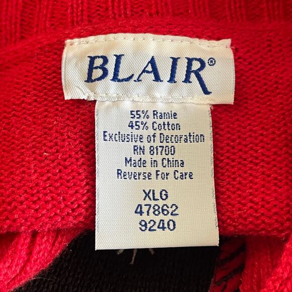 VINTAGE 90s Blair Tartan Cardinals & Snowmen Ugly Christmas Sweater Vest Size L - Picture 4 of 6